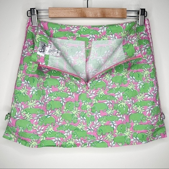 Lilly Pulitzer Happy Hippo Green Skort Size 4 - Picture 3 of 6
